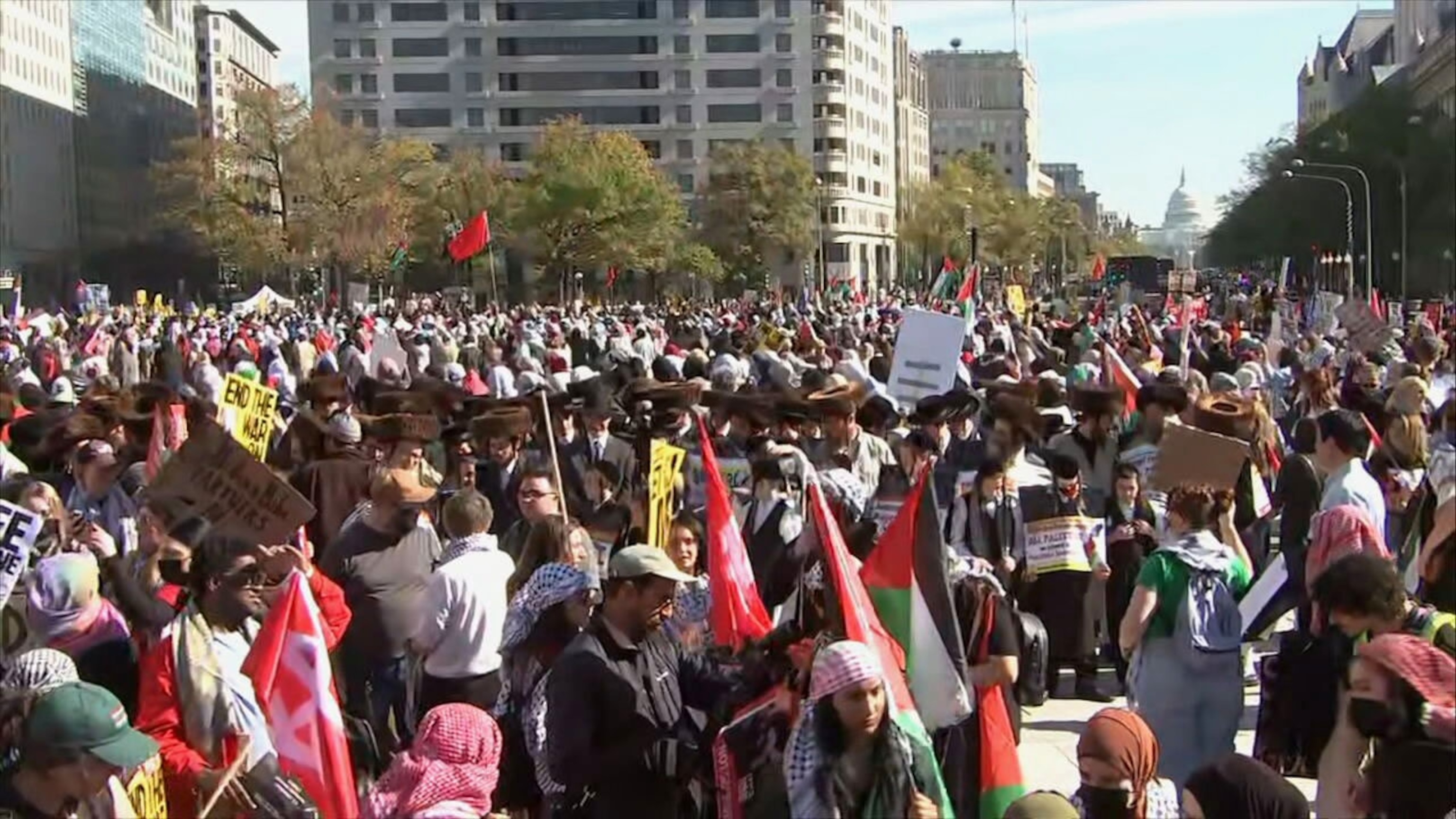 PHOTO: Demonstrators rally in support of Palestinians in Washington, D.C., on Nov. 4, 2023.