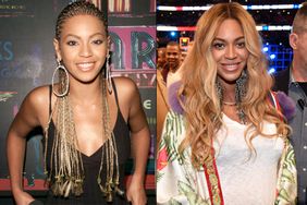 Beyoncé at MTV's 'TRL' tour in 2001; Beyoncé at the 66th NBA All-Star Game in 2017