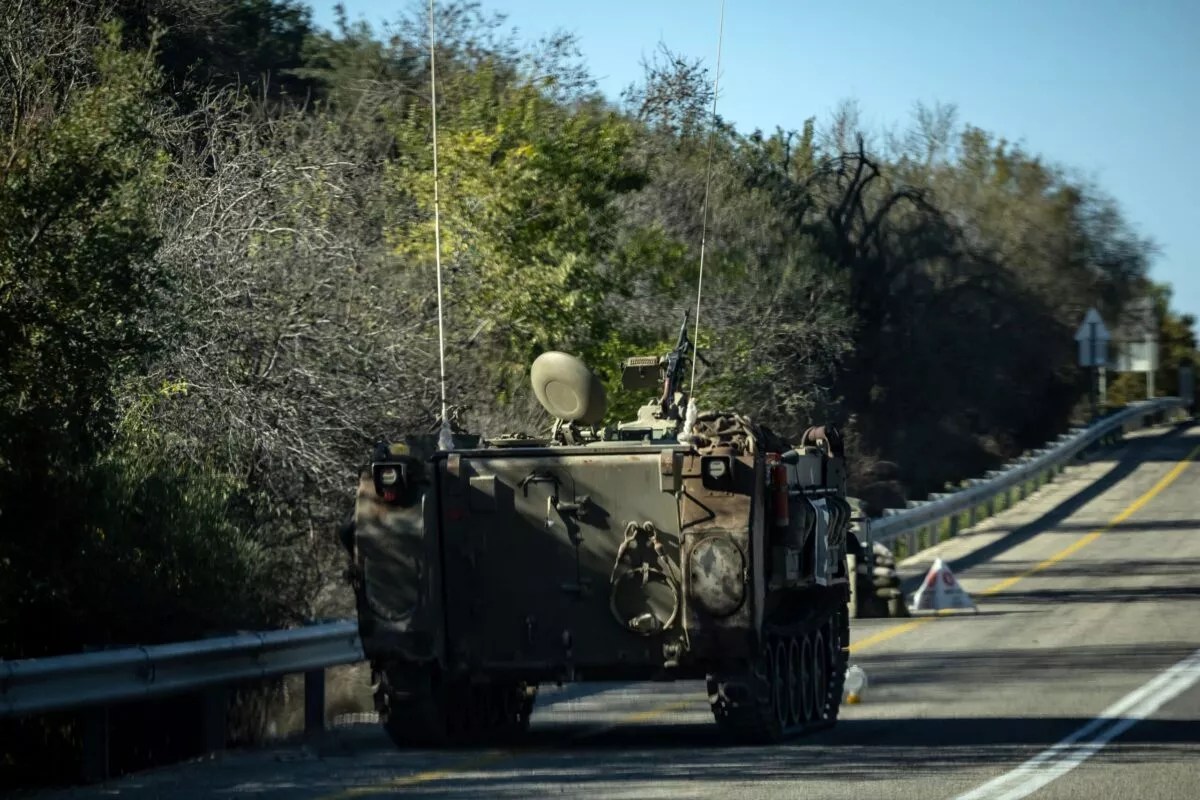 An Israeli military vehicle is pictured at a position near the city of Safed in northern Israel on November 7, 2023 [FADEL SENNA/AFP via Getty Images]