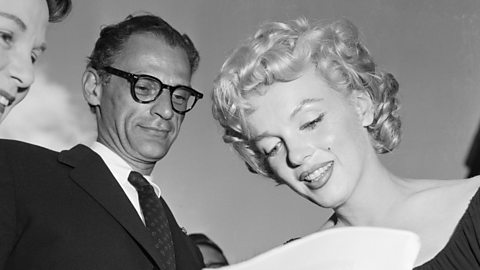 Marilyn Monroe and Arthur Miller smiling