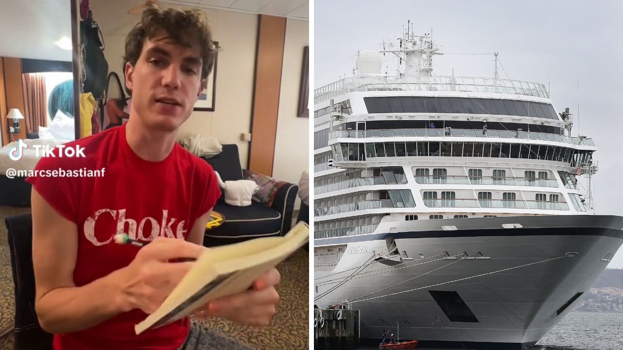 TikToker Marc Sebastian has been sharing his experience on Royal Caribbean’s nine-month Ultimate World Cruise and took to the platform to share a list of things he learned about cruising during his 18 nights on-board. Picture: Supplied