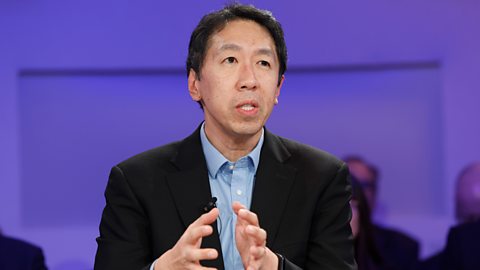 Andrew Ng, founder of DeepLearning.AI, during a panel session at the World Economic Forum