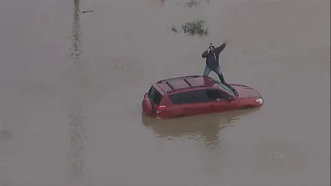 Man stranded in Los Angeles flood