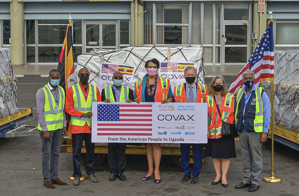 The U.S. delivers COVID vaccines to Uganda.