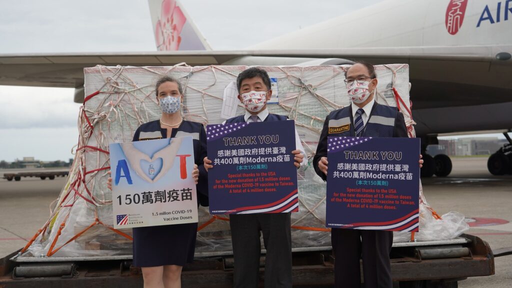 The U.S. delivers COVID vaccines to Taiwan.