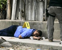 One of El Salvador's many murder scenes