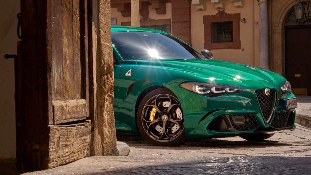 alfa romeo giulia partially obscured by wall
