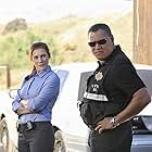 Laurence Fishburne and Katee Sackhoff in CSI: Crime Scene Investigation (2000)