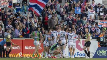 The Roosters were far too good for the Raiders, who missed 60 tackles in another heavy home defeat. Picture Gary Ramage