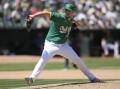 Australian relief pitcher Jack O'Loughlin has impressed in his Major League debut with Oakland. (AP PHOTO)