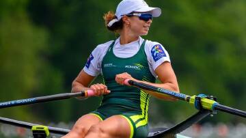 Tara Rigney finished second in the women's single scull at the World Cup in Lucerne. (Vera Bucsu/AAP PHOTOS)