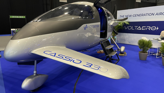VoltAero Cassio 330 hybrid-electric aircraft mockup