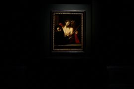 The painting &#039;Ecce Homo&#039; (Behold the Man) by Italian artist Caravaggio is displayed during a media presentation at Prado Museum in Madrid, Spain [Susana Vera/Reuters]
