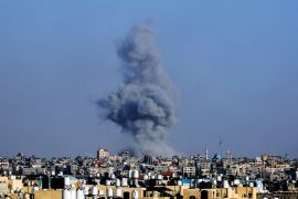Smoke billows following Israeli bombardment in Rafah, in the southern Gaza Strip, on May 25, 2024, amid the ongoing conflict between Israel and the Palestinian militant group Hamas. [Eyad Baba/AFP]
