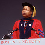 Louis W. Sullivan delivering keynote at Boston University Commencement