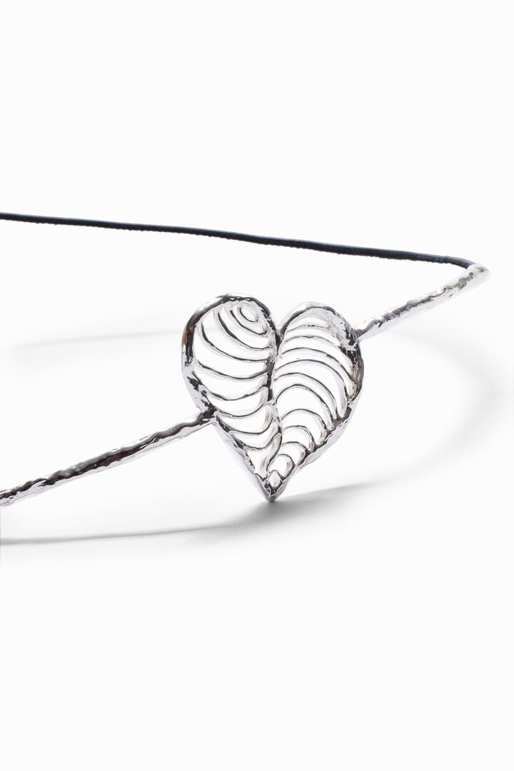 Zalio silver-plated heart leather belt