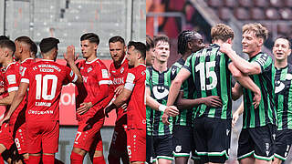Kämpfen um den Aufstieg in die 3. Liga: Würzburger Kickers und Hannover 96 II © Imago/Collage: DFB