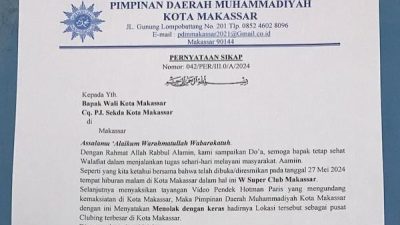 Pimpinan Daerah Muhammadiyah Tegas Tolak THM W Super Club Makassar