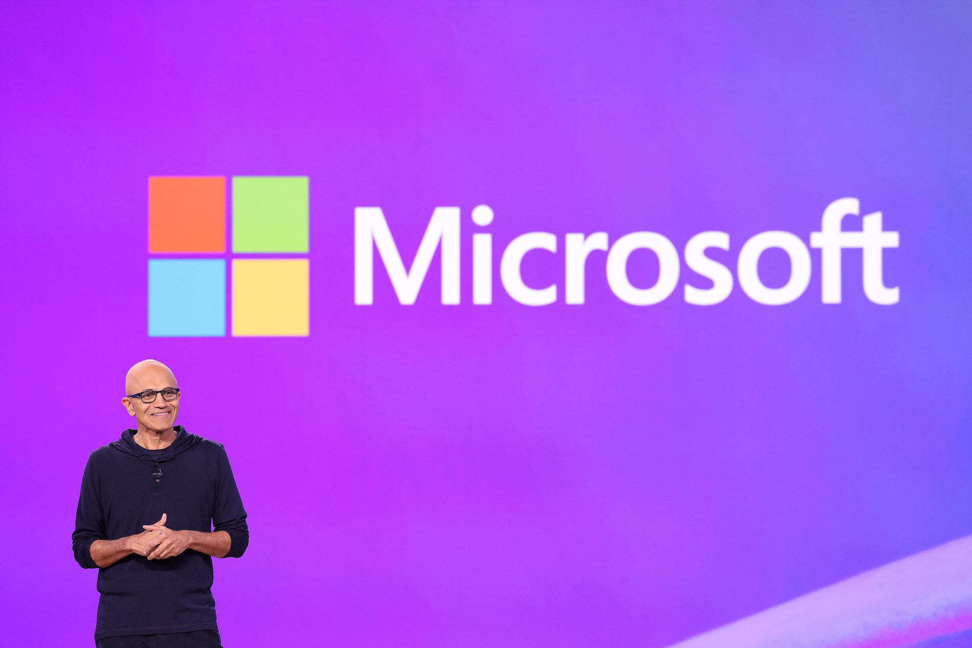 Microsoft CEO Satya Nadella delivers Microsoft Build keynote.