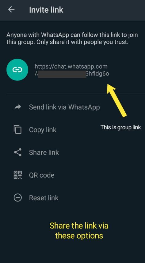 How to share WhatsApp group link
