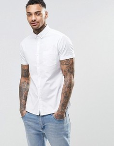 Белая приталенная оксфордская рубашка ASOS - Белый