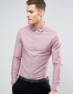 Розовая оксфордская рубашка скинни ASOS - Красный