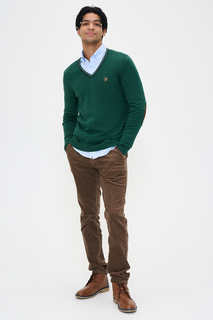 Пуловер мужской U.S. POLO Assn. G081SZ0TK0TD03-LY-R зеленый L