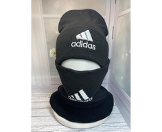 Комплект (шапка+шарф) мужской Adidas Е:520 чёрный