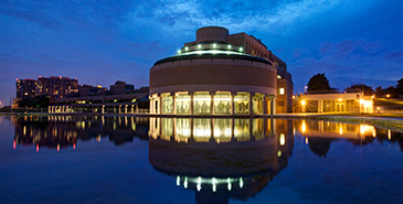 Markham Civic Centre at night