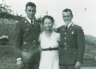 Walt Ehlers with his mother Marie and brother Roland.