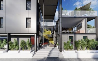 Exterior Render of One Tufnell, Building Entrance