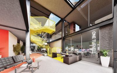 Interior Render of One Tufnell, Lobby