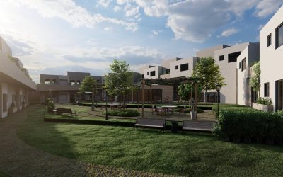 Exterior Render of Wilton Assisted Living, Courtyard 1