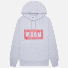 Мужская толстовка MSGM Box Logo Print Hoodie, цвет серый