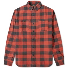 Рубашка RRL Buffalo Check Pocket, черный/красный