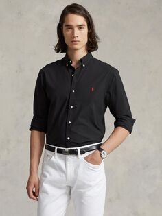 Рубашка узкого поплина Polo Ralph Lauren, черная