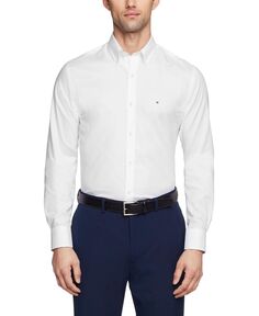 Мужская гибкая приталенная классическая рубашка из эластичного оксфорда без морщин Tommy Hilfiger