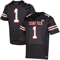 Мужское джерси №1 черного цвета Texas Tech Red Raiders Throwback Special Game Джерси Under Armour