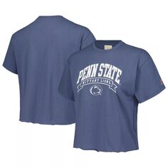 Женская лига студенческой одежды Темно-синяя укороченная футболка Penn State Nittany Lions Banner Clothesline Unbranded
