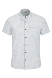 Белая мужская рубашка из 100% хлопка с трикотажной фактурой Mountain Warehouse, синий