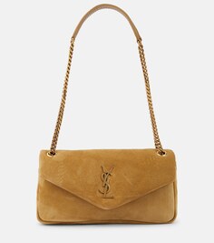 Маленькая замшевая сумка через плечо calypso Saint Laurent, коричневый