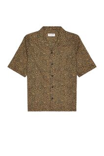 Рубашка Saint Laurent Hawaii Short Sleeve, цвет Black &amp; Camel