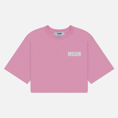 Женская футболка MSGM Never Look Back, цвет розовый
