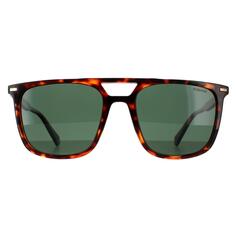 Прямоугольные поляризованные солнцезащитные очки темно-зеленого цвета Гаваны Polaroid, коричневый