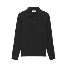 Рубашка Saint Laurent Micro Waffle Knit Polo &apos;Black&apos;, черный