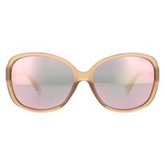 Модные зеркальные поляризованные солнцезащитные очки розового и розового золота Polaroid, розовый