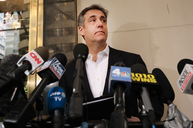 Michael Cohen, the former personal attorney to President Donald Trump, speaks to the media before departing his Manhattan apartment for prison on May 06, 2019 in New York City. 