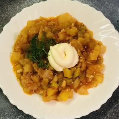 Овощное рагу из кабачков, патиссонов и баклажанов - рецепт с фото
