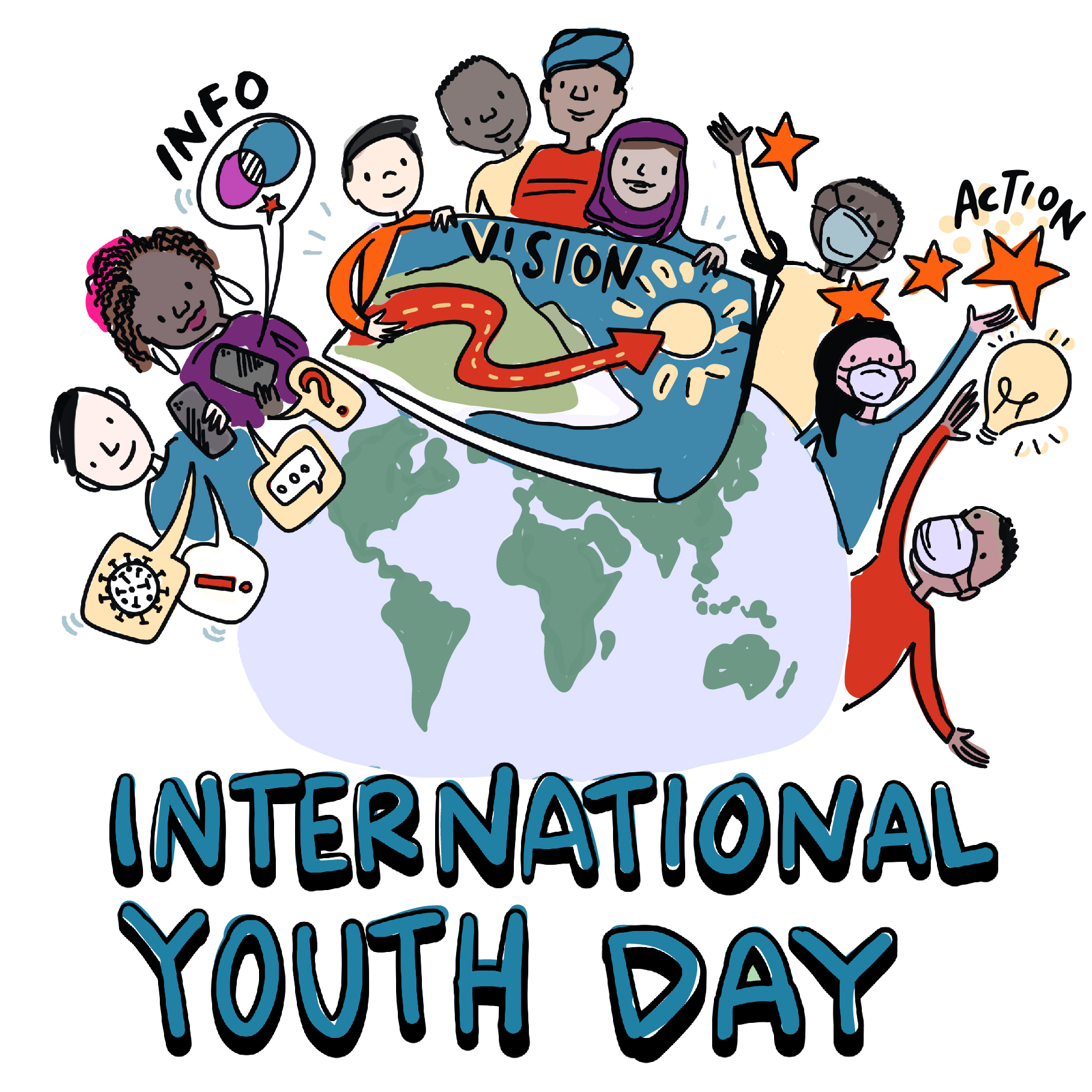WHO international Youth Day Poster white