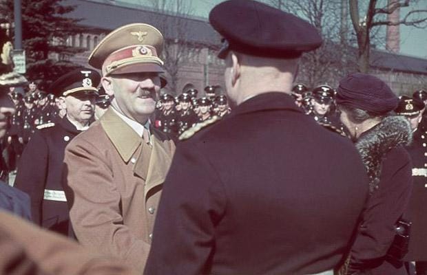Hitler attends the launching of the battleship Tirpitz on April 1st, 1939